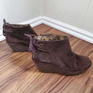 Fly London Wedges Women's 10 US 41 EU Brown